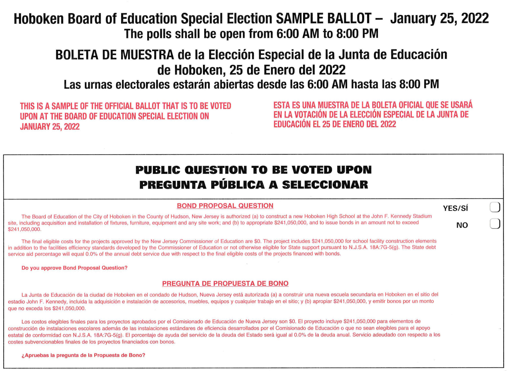 Image of sample ballot